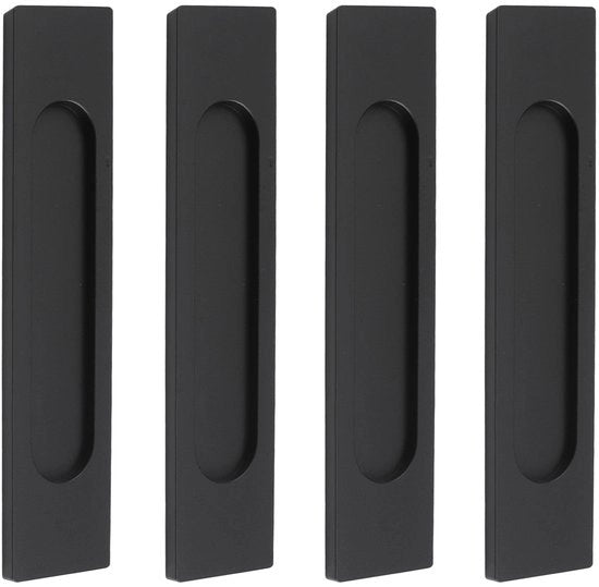 Maniglie di porta autoadesive - 4 pezzi - Materiale in lega di alluminio nera opaca - Design moderno - Maniglia a movimento lineare - senza attrito - Maniglia comoda da afferrare - Maniglie di porta
