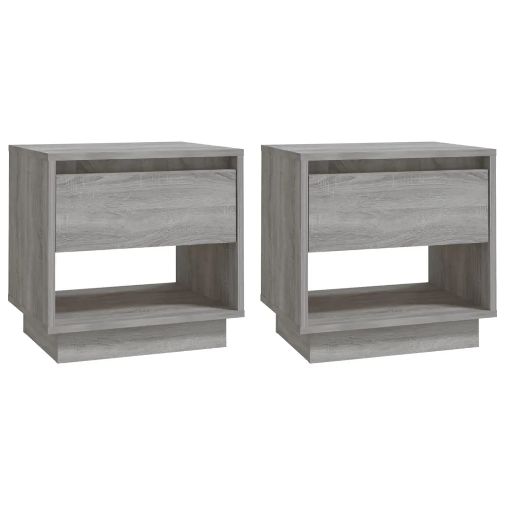 Set di 2 Comodini | Armadio da Notte | Mobiletto da notte Grigio Sonoma 45x34x44 cm in Truciolato