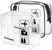 Borse trasparenti, kit di sostituzione per borse trasparenti, conforme a TSA per donne e uomini, bagaglio a mano, conforme a aeroporto, formato quart, 3-in-1 borsa (nero, trasparente)