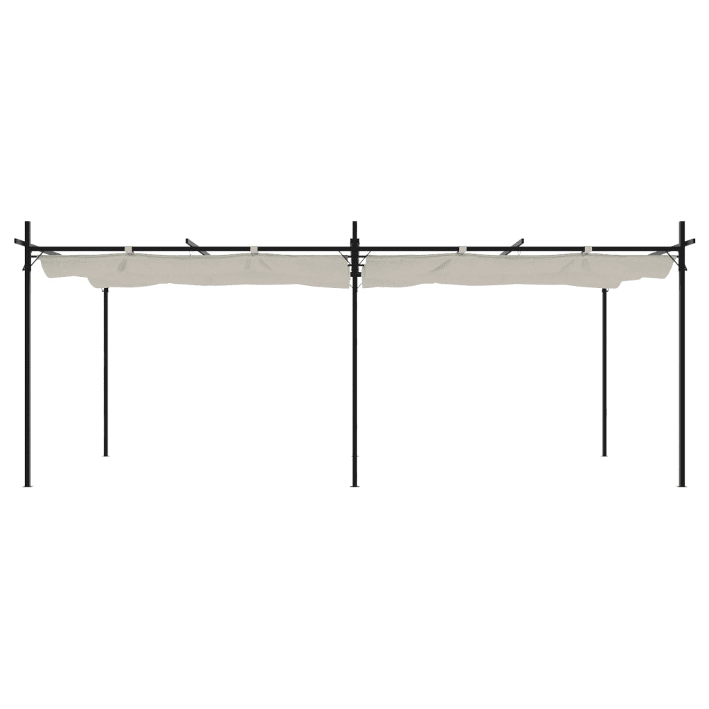 Pergola con Tetto Retrattile Crema 589x292x230 cm 360120