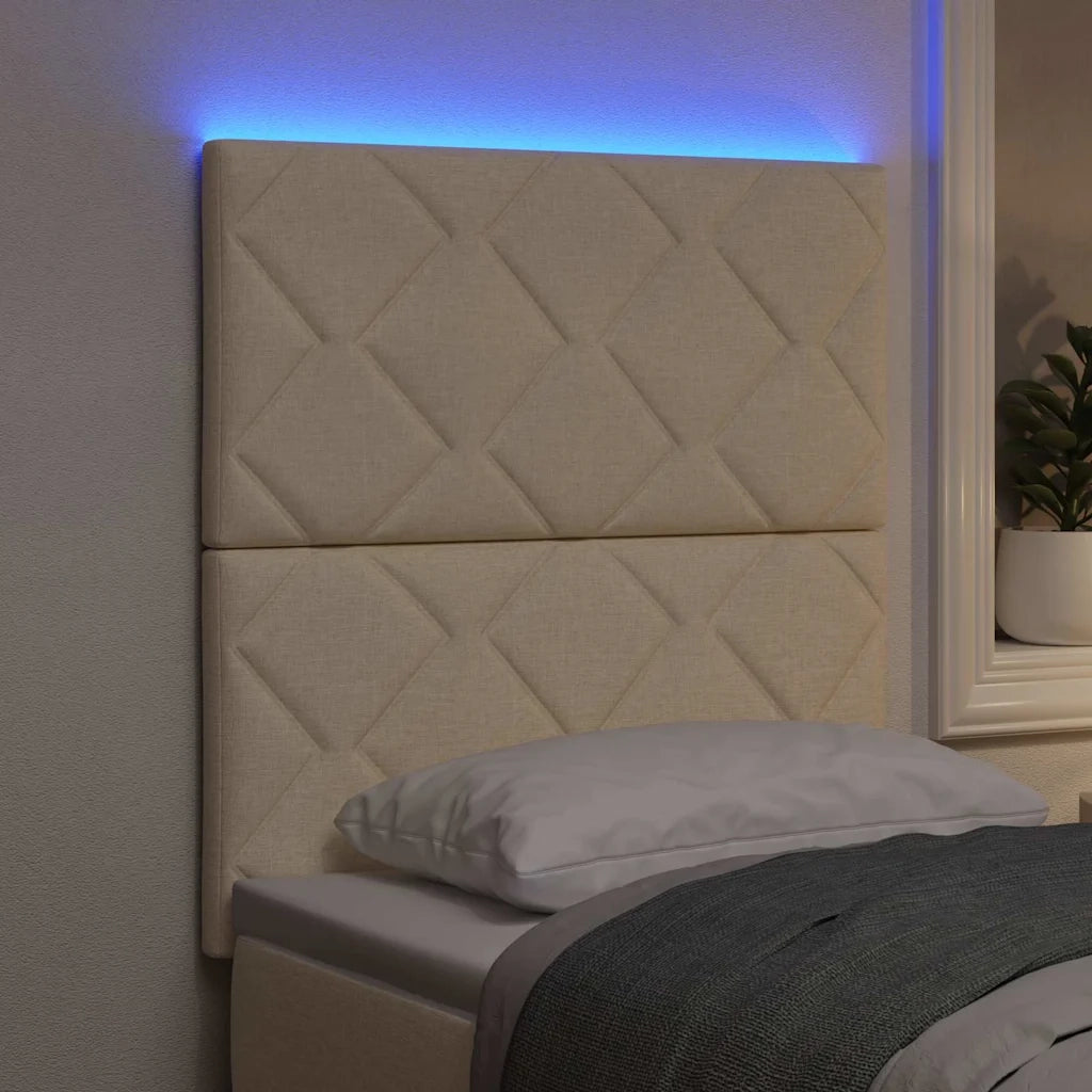 Testiera LED Crema 80 cm Tessuto 3338480
