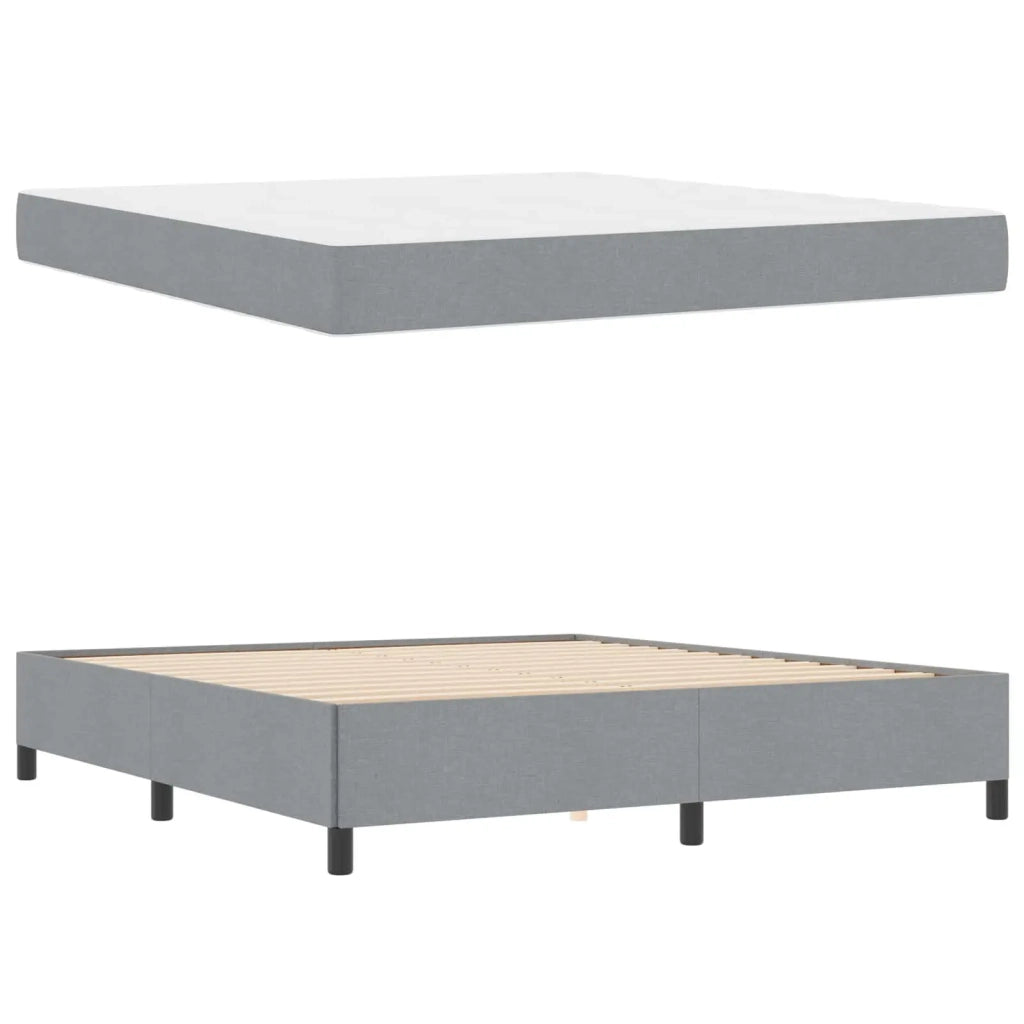 Letto a molle Grigio chiaro 180 x 200 cm Tessuto 3398878
