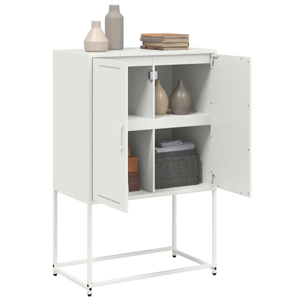 Credenza-Buffet-Armadio da cucina Bianca 68,5x38,5x107 cm in Acciaio 131967