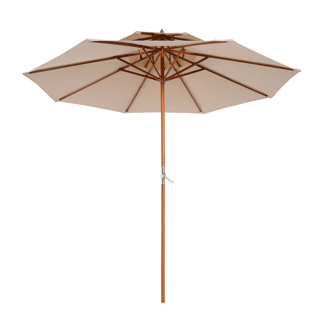 Ombrellone Legno Massello ¨C zephmum ¨C beige diametro 2,7 m
