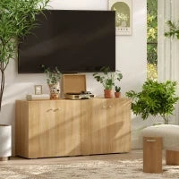 Mobiletto Multiuso a 2 Ante, Mobiletto Soggiorno o Ufficio in Legno con Maniglie in Alluminio, 70x39x70cm