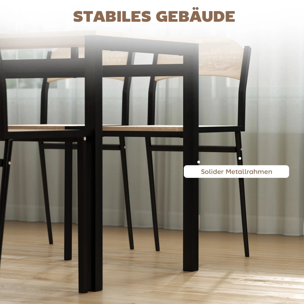 Set tavolo da pranzo allungabile con sedie ¨C zephmum ¨C nero