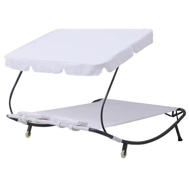 LETTINO PRENDISOLE MATRIMONIALE CON TETTUCCIO REGOLABILE 200X173X155CM CREMA