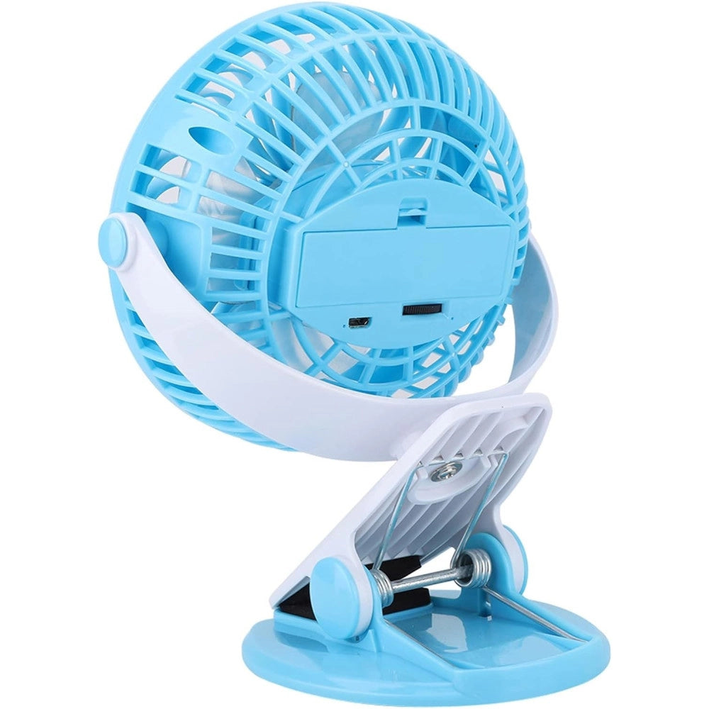 Trade Shop - Ventilatore Orientabile A 4 Pale Stand Con Pinza A Clip Rotazione A 360 Gradi -