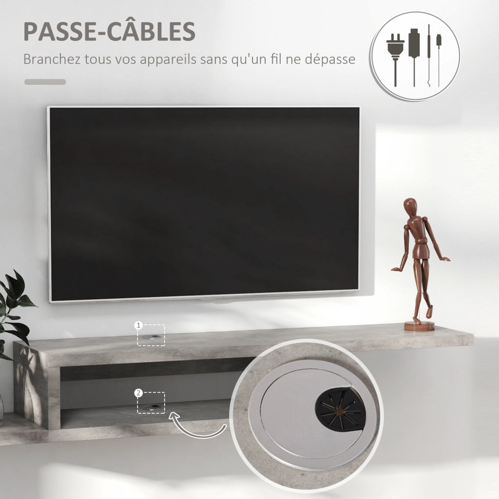 Mobile TV Muro Parete Soggiorno ¨C Zephmum ¨C Grigio