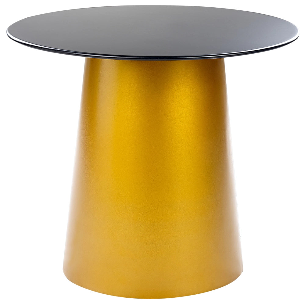 Tavolino in metallo nero dorato 56 x 56 x 48 cm Tavolino d'angolo con rivestimento a polvere Soggiorno Glam