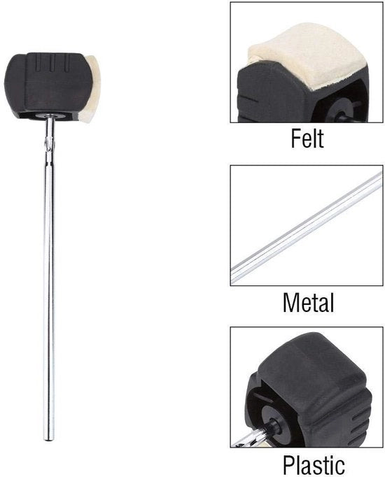 Pedale Tamburo a Batteria - Accessorio Percussivo - Felt di Alta Qualità - Duraturo e Resistente - Ideale per i Batteristi - Pedale Tamburo Professionale