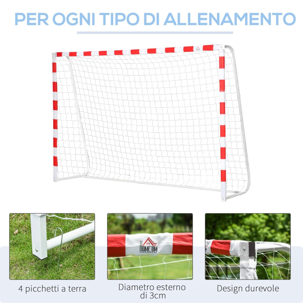 EasyComfort Rete da Calcio, Porta da Calcio e Calcetto in Plastica PE per Adulti e Bambini, 302x83x201cm