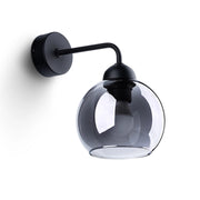 Applique Pure Lume ROVANO nera sfera vetro fumé E27
