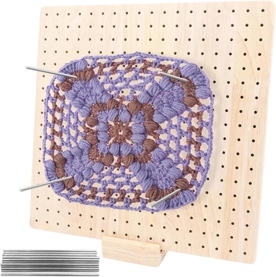 Blocco di legno artigianale per blocco di maglia - blocco di maglia a uncino - maglia a uncino - Granny Squares - set di maglia per blocco