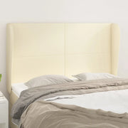 Testiera ad Orecchio-Testata con Orecchie Crema 147x23x118/128 cm in Similpelle