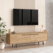 Mobile TV Urejovle con 2 Scomparti Chiusi - Effetto Rovere [en.casa]