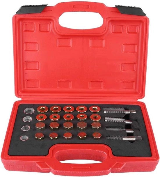 Kit di riparazione per olio pan metallico - 64 pezzi, set di strumenti per tool aftapplug per Carter Versnellingsbak, M13, M15, M17, M20.
