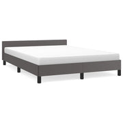 Letto matrimoniale | Letto per adulti | Giroletto con Testiera senza Materasso Grigio 140x190 cm