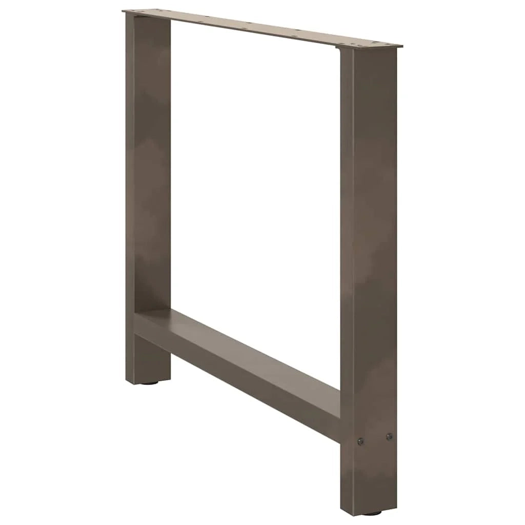 Set di 2 gambe per tavolo da pranzo in acciaio 100 x 72-73 cm design moderno robusto acciaio naturale 02_0057563