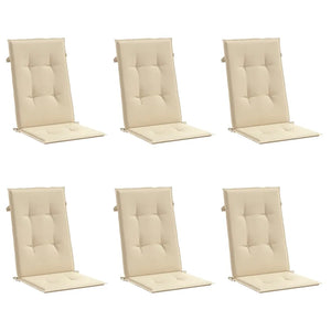 Cuscini per Sedie 6 pz Beige 120x50x3 cm in Tessuto 314107