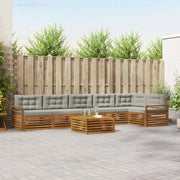 Set di divani da esterno 7 pcs Grigio Naturale e Chiaro 3373581