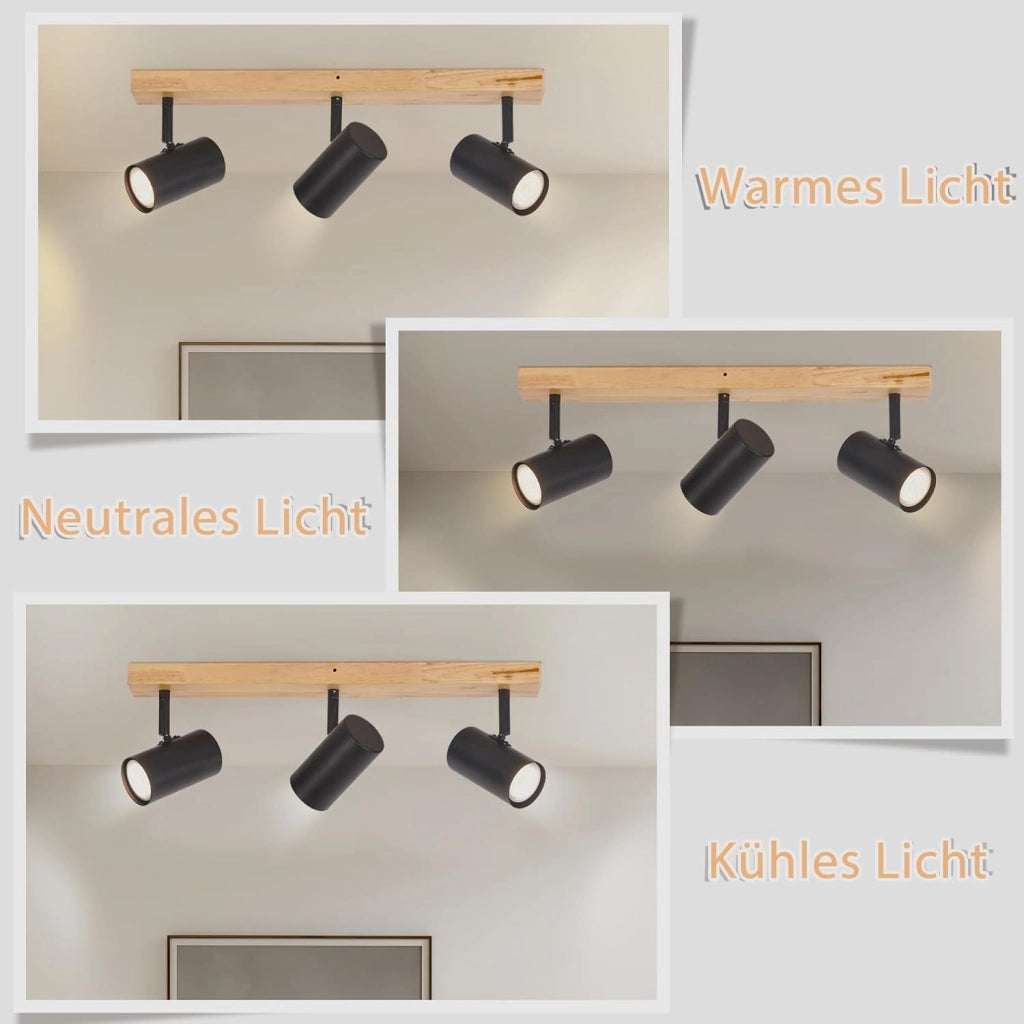 ZMH Faretto da soffitto a 3 luci GU10 Moderna lampada da soffitto orientabile a 330° Whonzimmer
