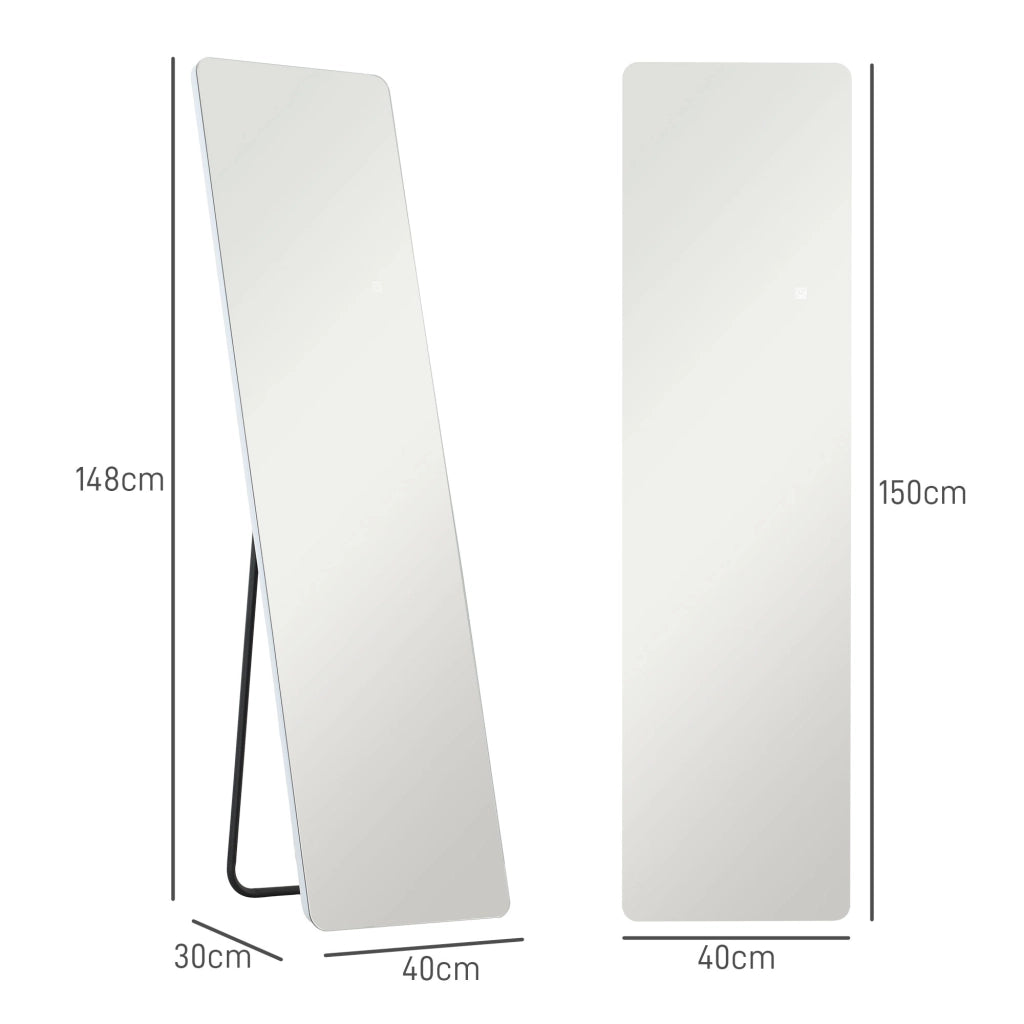 Specchio a Pieno Corpo con Luci LED ¨C Minimal ¨C 150x40 cm Trasparente