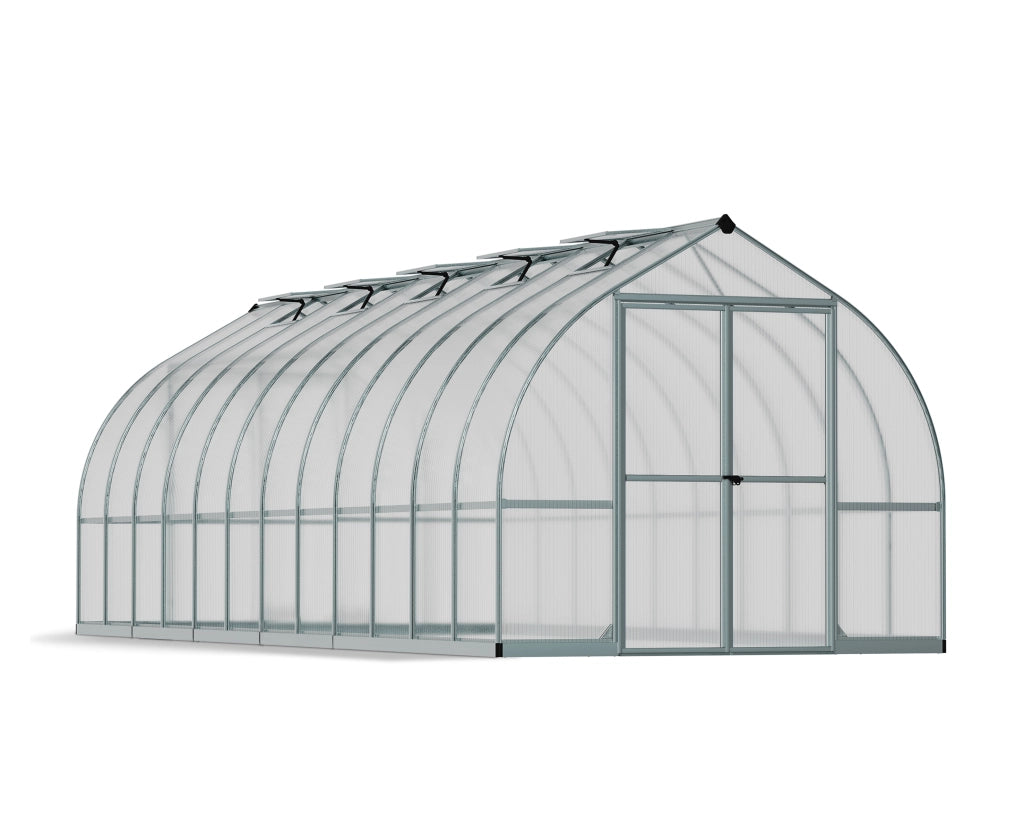 Canopia Bella Doppio Strato Serra Da Giardino in Policarbonato 724X244X219 cm Argento