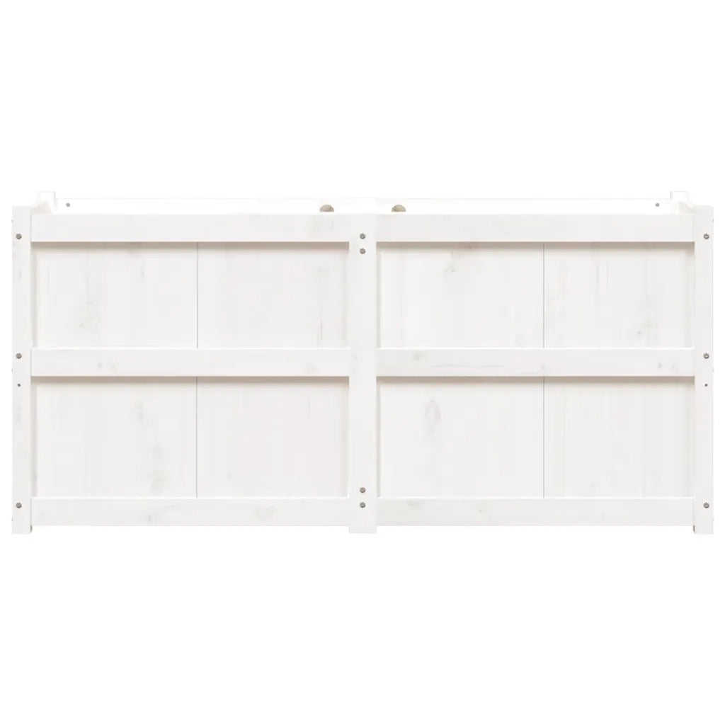 Fioriera da Giardino Bianca 150x50x70 cm Legno Massello di Pino 837490
