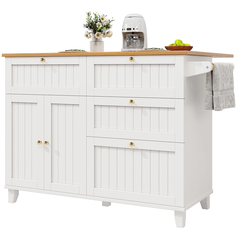 Isola cucina - Xylo - tavolo estensibile grano legno bianco