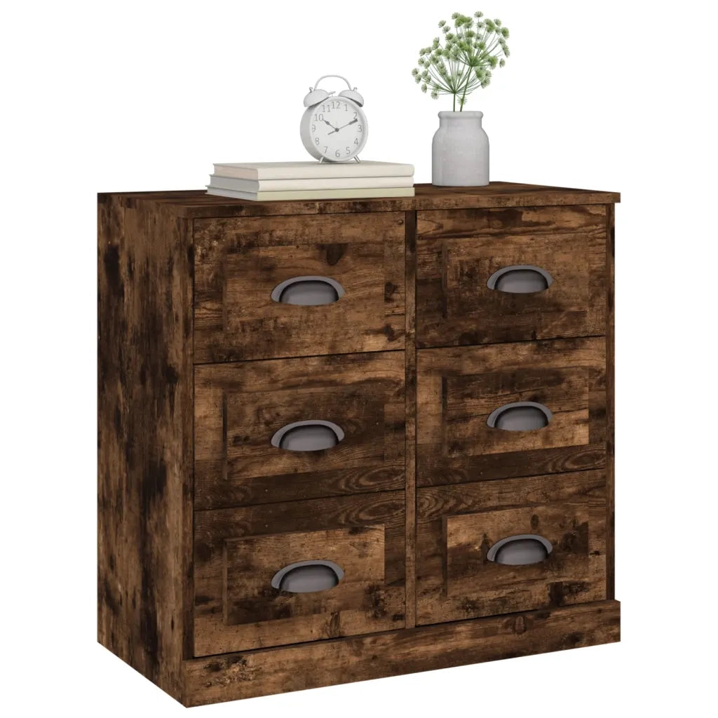 Credenza Rovere Fumo 70x35,5x67,5 cm in Legno Multistrato 816437