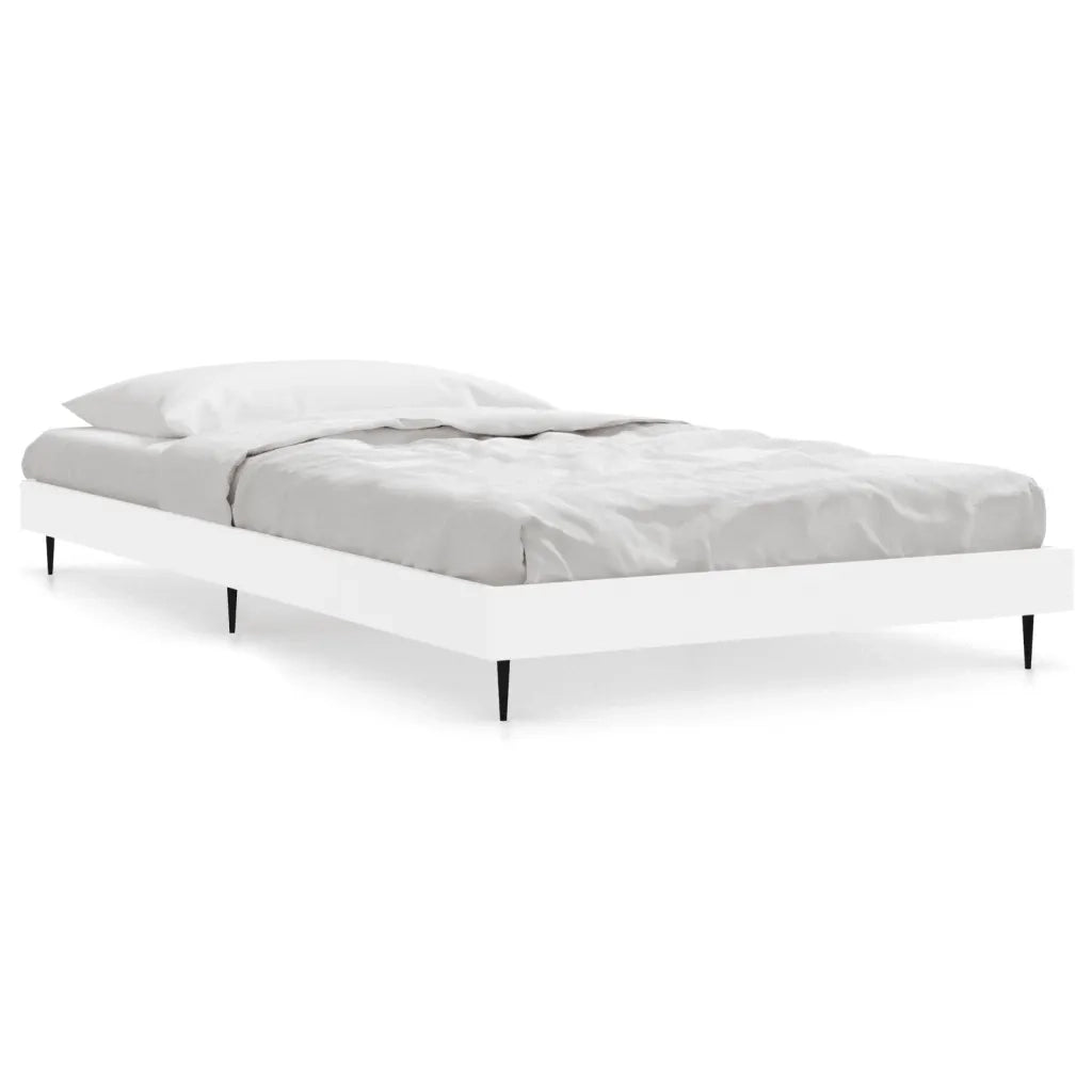 Letto singolo | Letto per adulti | Giroletto Bianco 90x200 cm in Legno Multistrato