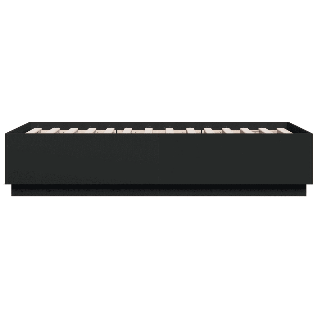 Giroletto con Luci LED Nero 90x190 cm in Legno Multistrato 3209661