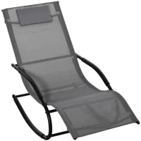 Sdraio a Dondolo Zero Gravity Ergonomica, in Metallo e Texteline, 63x160x88cm