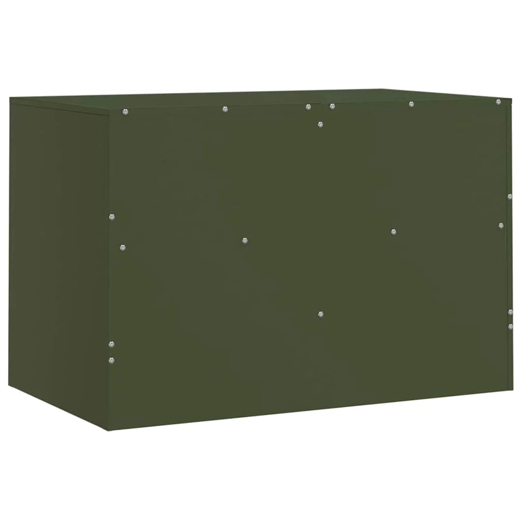 Mobile TV multimediale scaffale TV mobile TV sala da pranzo soggiorno camera da letto verde oliva 67 x 39 x 44 cm acciaio verde 02_0028262