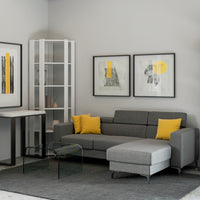 Libreria Angolare Moderna 5 Ripiani 60,3x60,3x205 cm in nobilitato Bianco