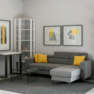 Libreria Angolare Moderna 5 Ripiani 60,3x60,3x205 cm in nobilitato Bianco