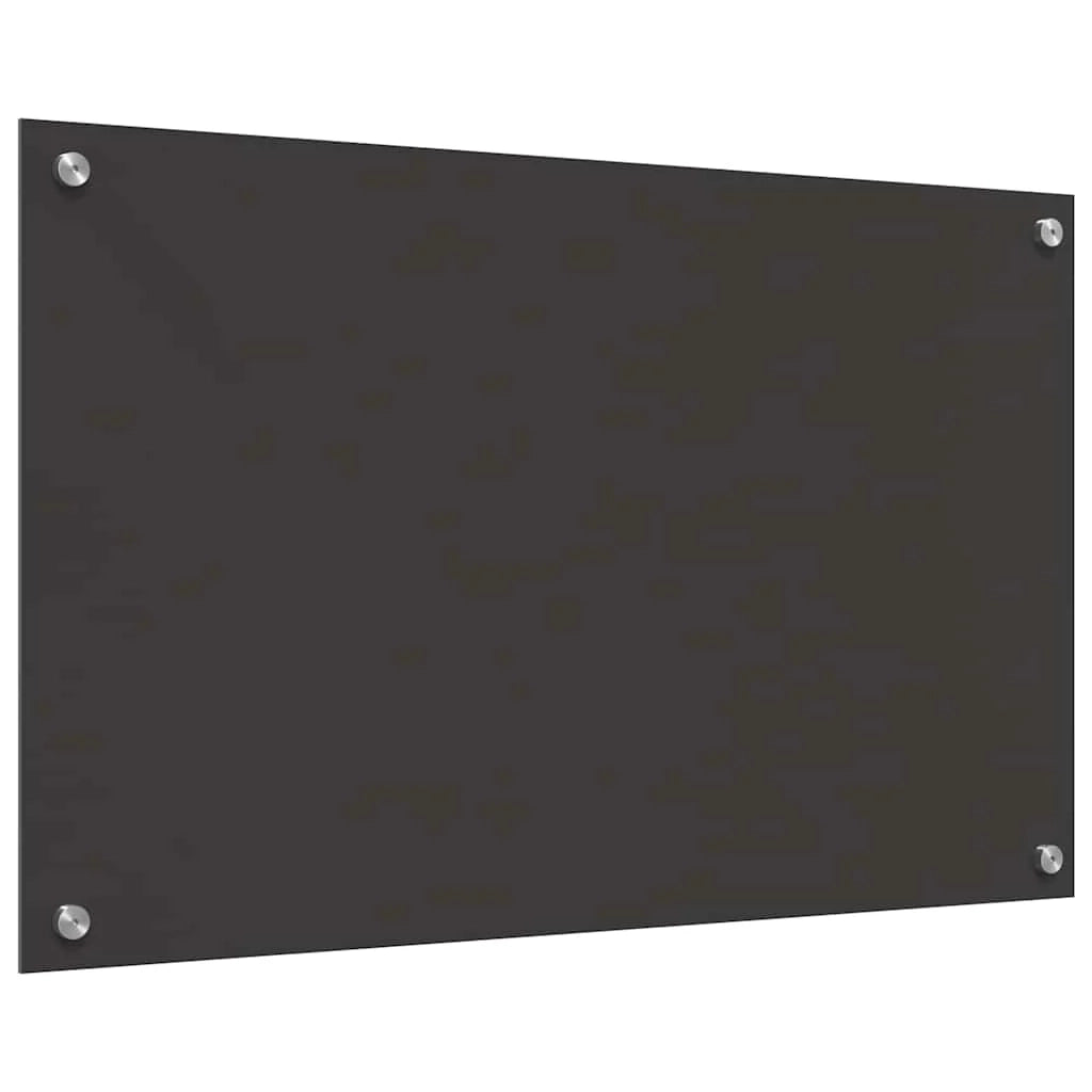 Set di 2 paraschizzi da cucina dal design moderno 80 x 50 cm resistenti al calore in vetro temperato grigio scuro 02_0056242
