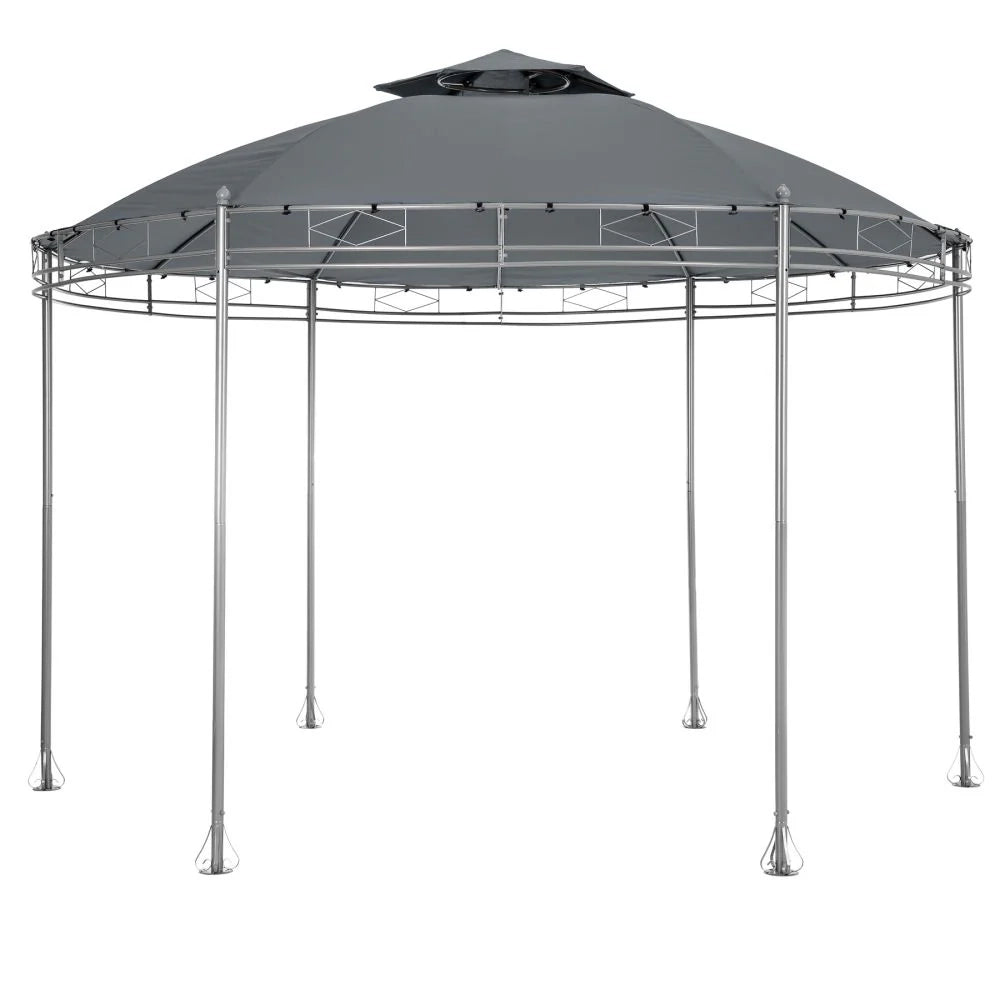 Gazebo da giardino diametro 3,5 m grigio antracite 2208176