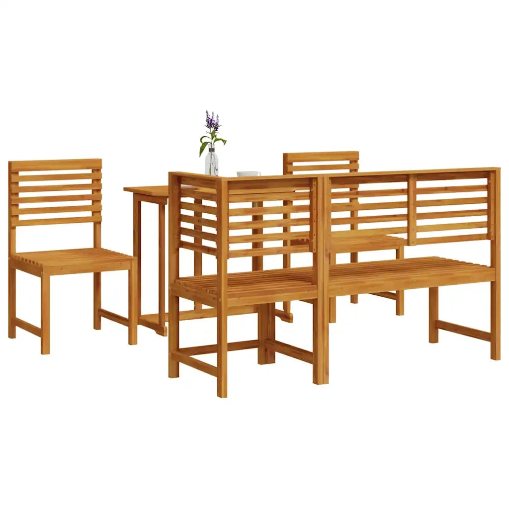 Set Bistro da Giardino 5 pcs Marrone Legno di Acacia Massello 3328696