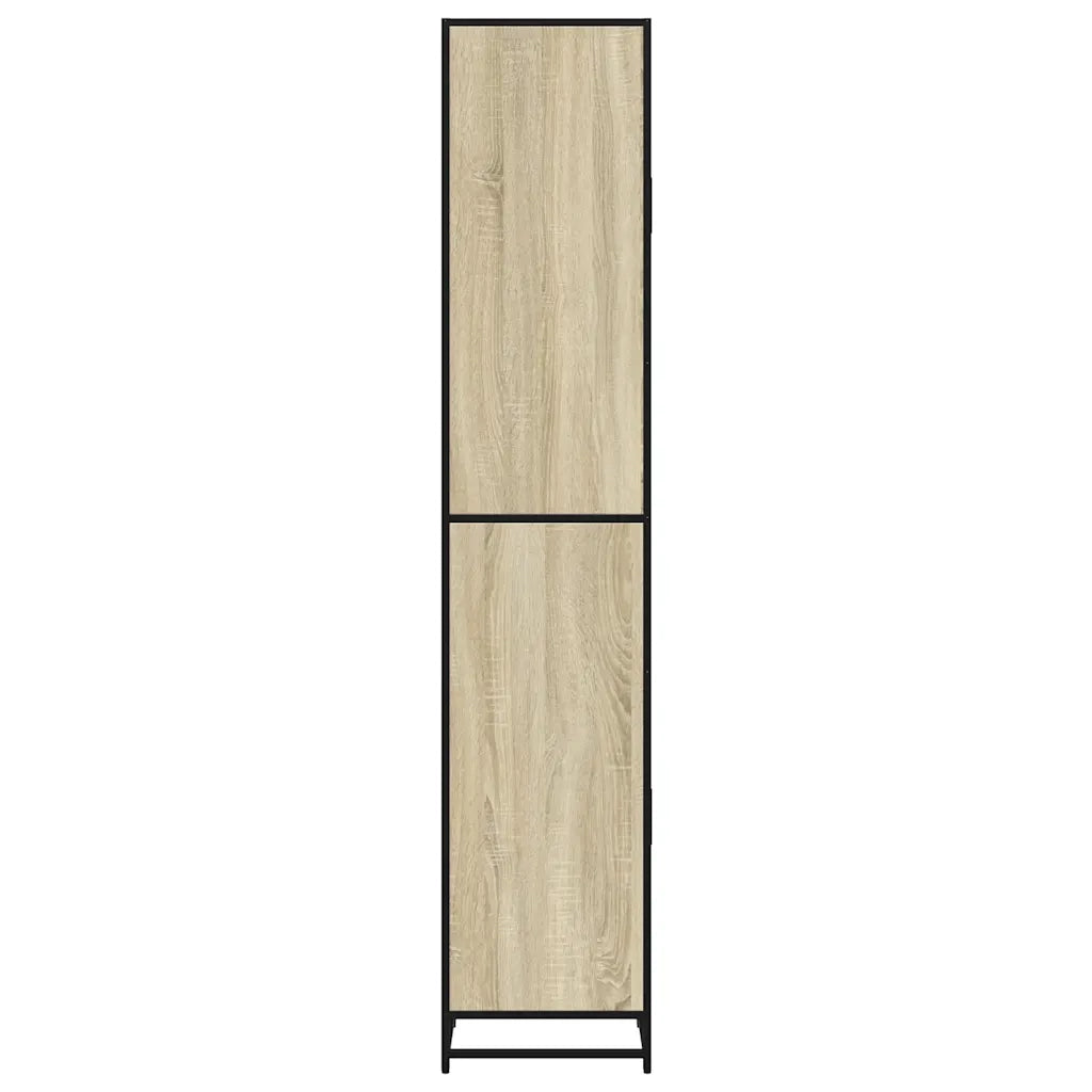 Mobile da Bagno | Armadio da bagno Sonoma 35x37,5x188,5 cm in Truciolato e Metallo