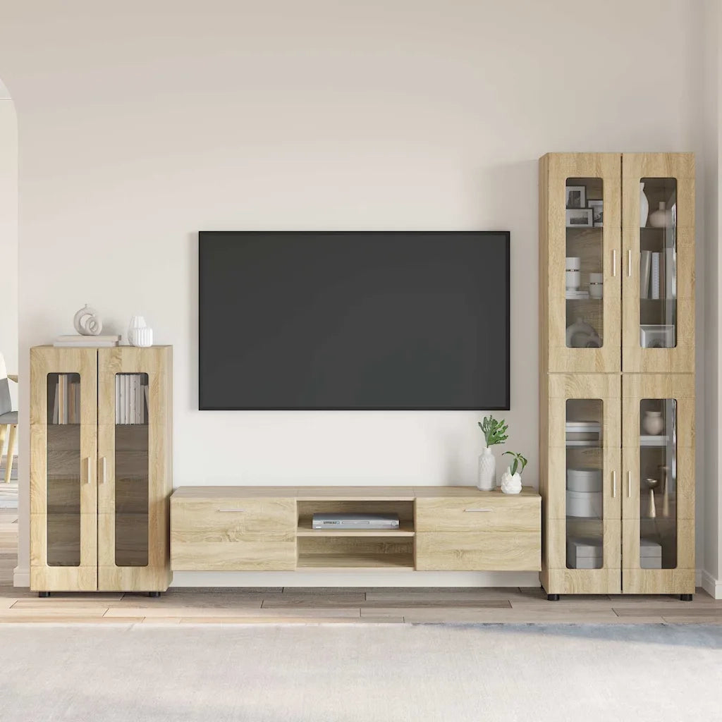 Set mobile TV con porta FLORIN Rovere Sonoma Legno multistrato