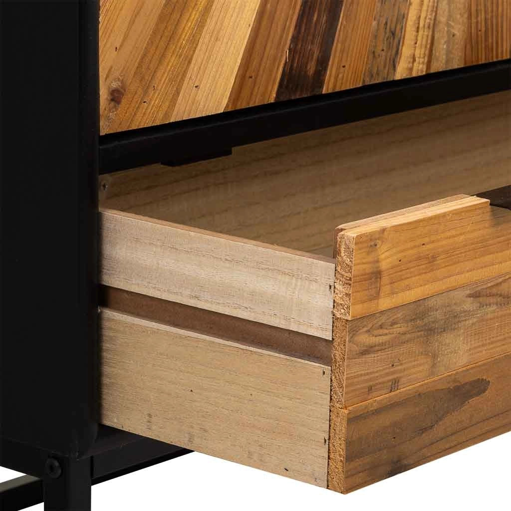 Armadio in legno di recupero nero a 2 ante 80x40x150h cm
