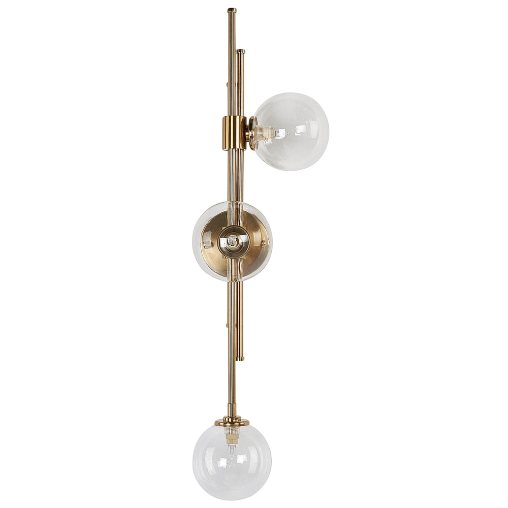 Lampada da parete in metallo e vetro oro a 3 luci Plafoniera di design moderno Glam