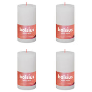 Bolsius Candele Rustiche a Colonna Shine 4 pz 130x68 mm Bianco Nuvolacod mxl 95975