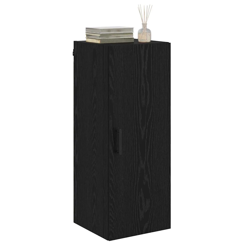 Pensile | Mobile a Parete Rovere Nero 34,5 x 34 x 90 cm Legno multistrato