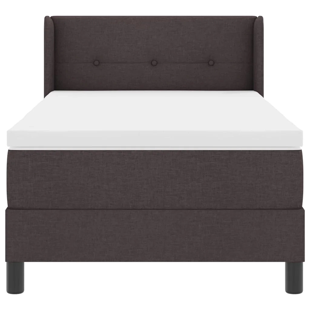 Letto a molle con testiera Marrone Scuro 200 x 90 cm Tessuto 3341086