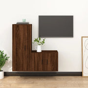 Set Mobili Porta TV 2 pz Rovere Marrone in Legno Multistrato 3188725