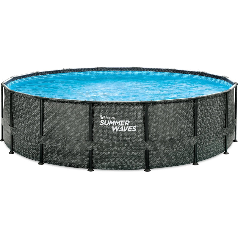 Piscina Fuori Terra Summer Waves by Ezooza Ø 488 x 122 cm Kit Completo: Pompa SkimmerPlus Scaletta, Copertura Kit Pulizia
