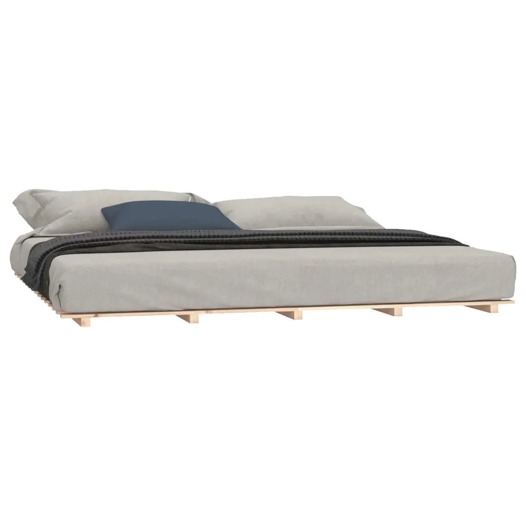 Letto matrimoniale | Letto per adulti | Giroletto senza Materasso 160x200 cm in Legno Massello di Pino
